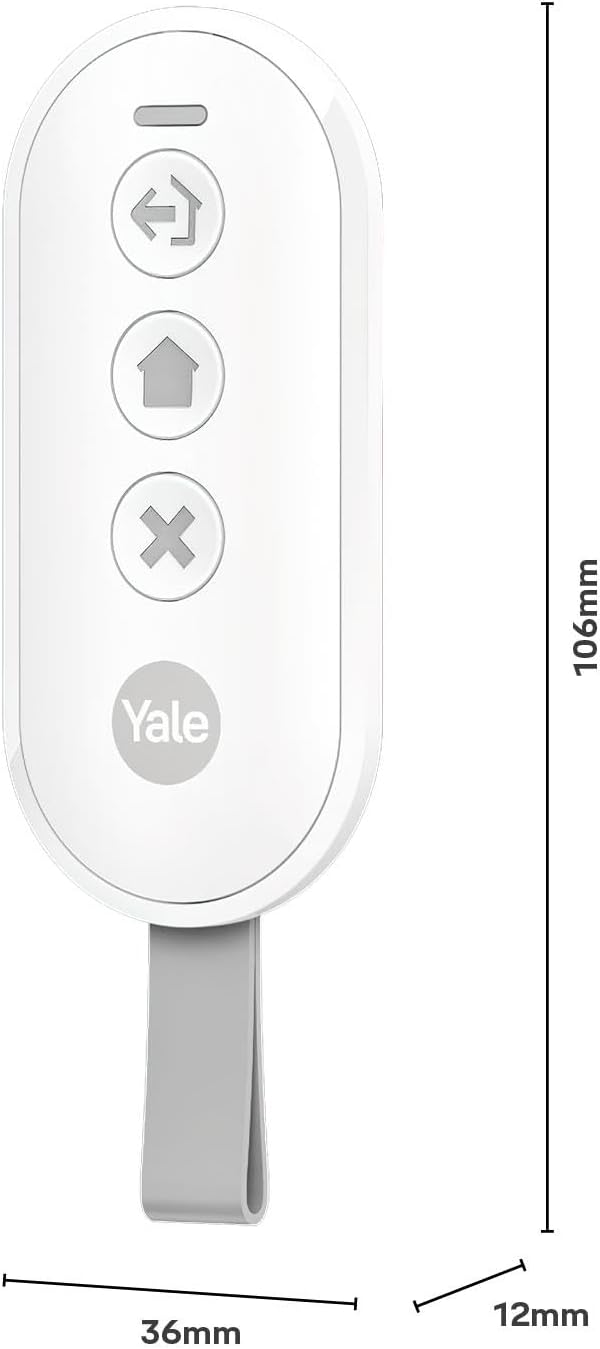 Yale Keyfob | Arm, Part-Arm, Disarm | Panic Button | Keylock | Only Compatible with New Yale Smart Alarm