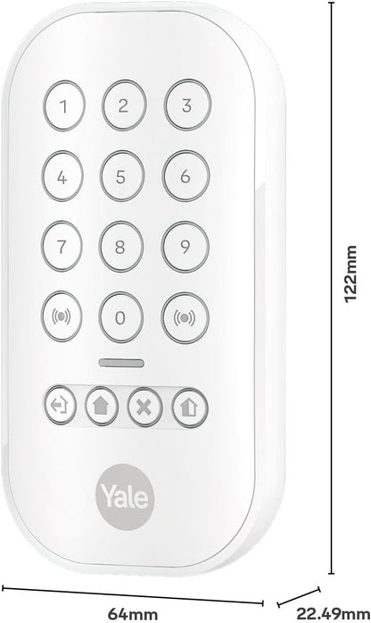 Yale Keypad | Arm, Part-Arm, Disarm | Control 4 Security Areas | Panic Button | PIN Security | Backlit Keys | Only Compatible with New Yale Smart Alarm