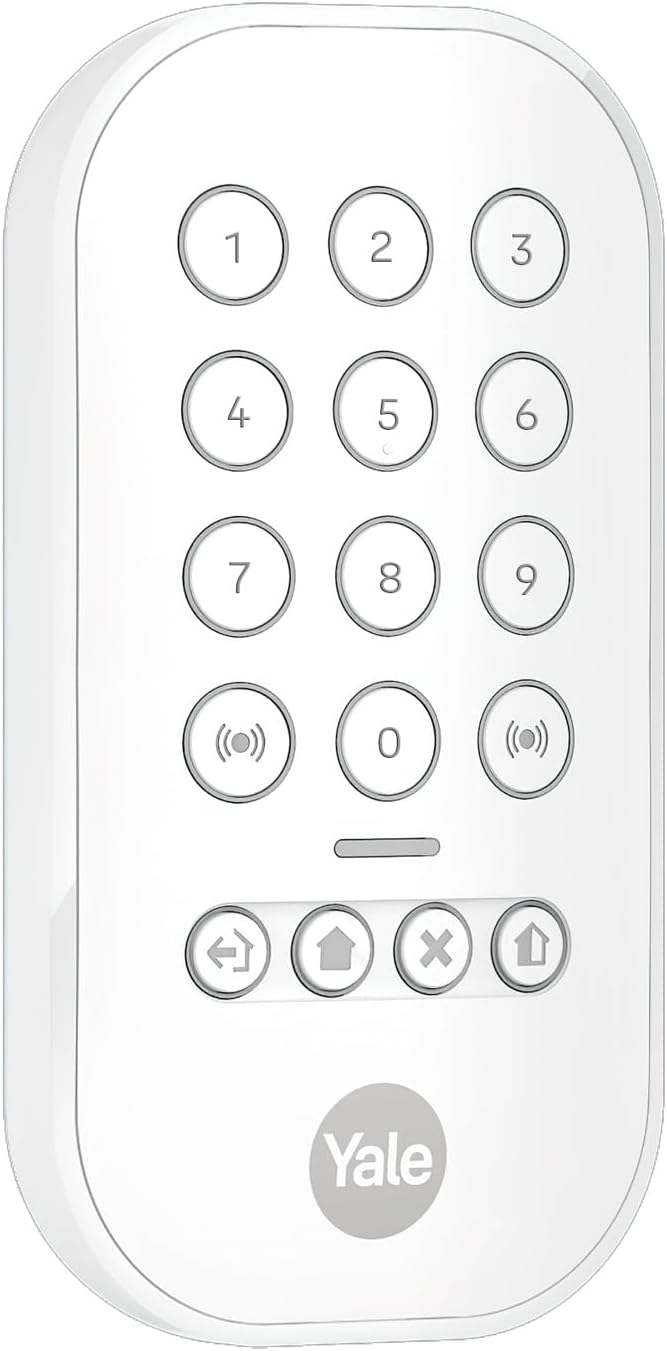 Yale Keypad | Arm, Part-Arm, Disarm | Control 4 Security Areas | Panic Button | PIN Security | Backlit Keys | Only Compatible with New Yale Smart Alarm