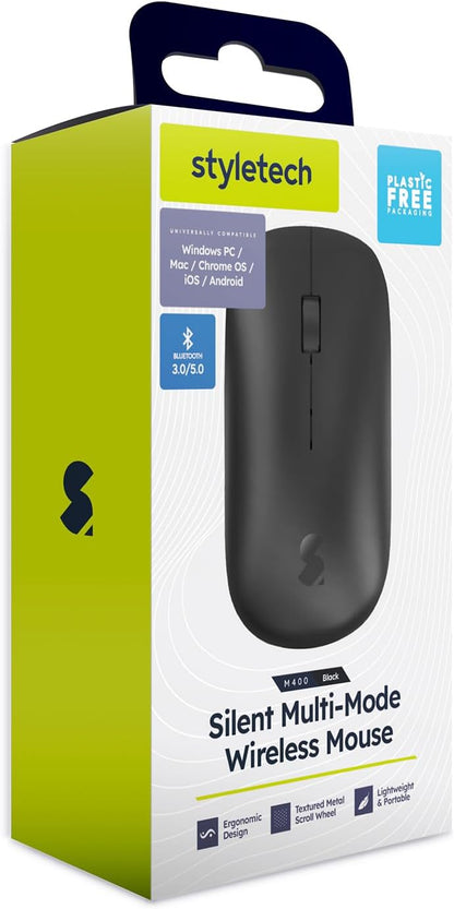 Styletech Silent Multi-Mode Wireless Mouse - Black