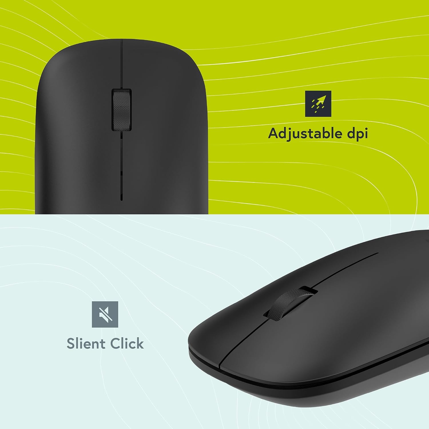 Styletech Silent Multi-Mode Wireless Mouse - Black