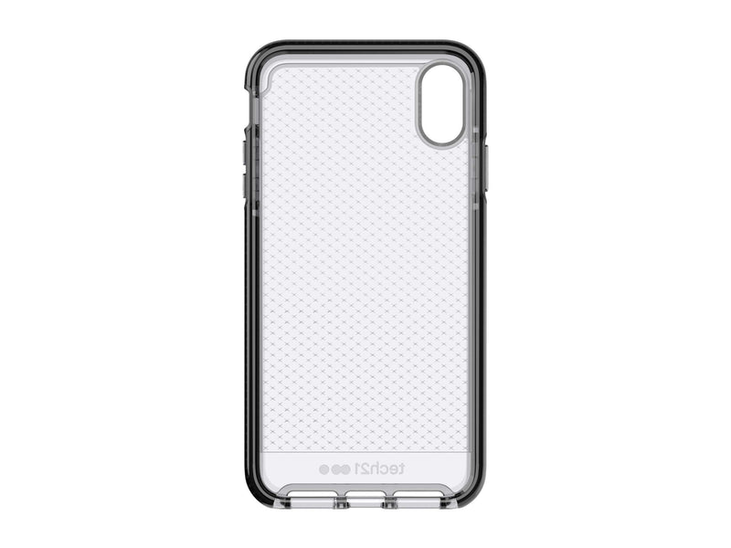 tech21 Protective Apple iPhone XS Max Case Thin Patterned Back Cover with FlexShock - Evo Check - Smokey Black Smokey/Black