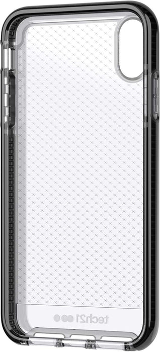 tech21 Protective Apple iPhone XS Max Case Thin Patterned Back Cover with FlexShock - Evo Check - Smokey Black Smokey/Black