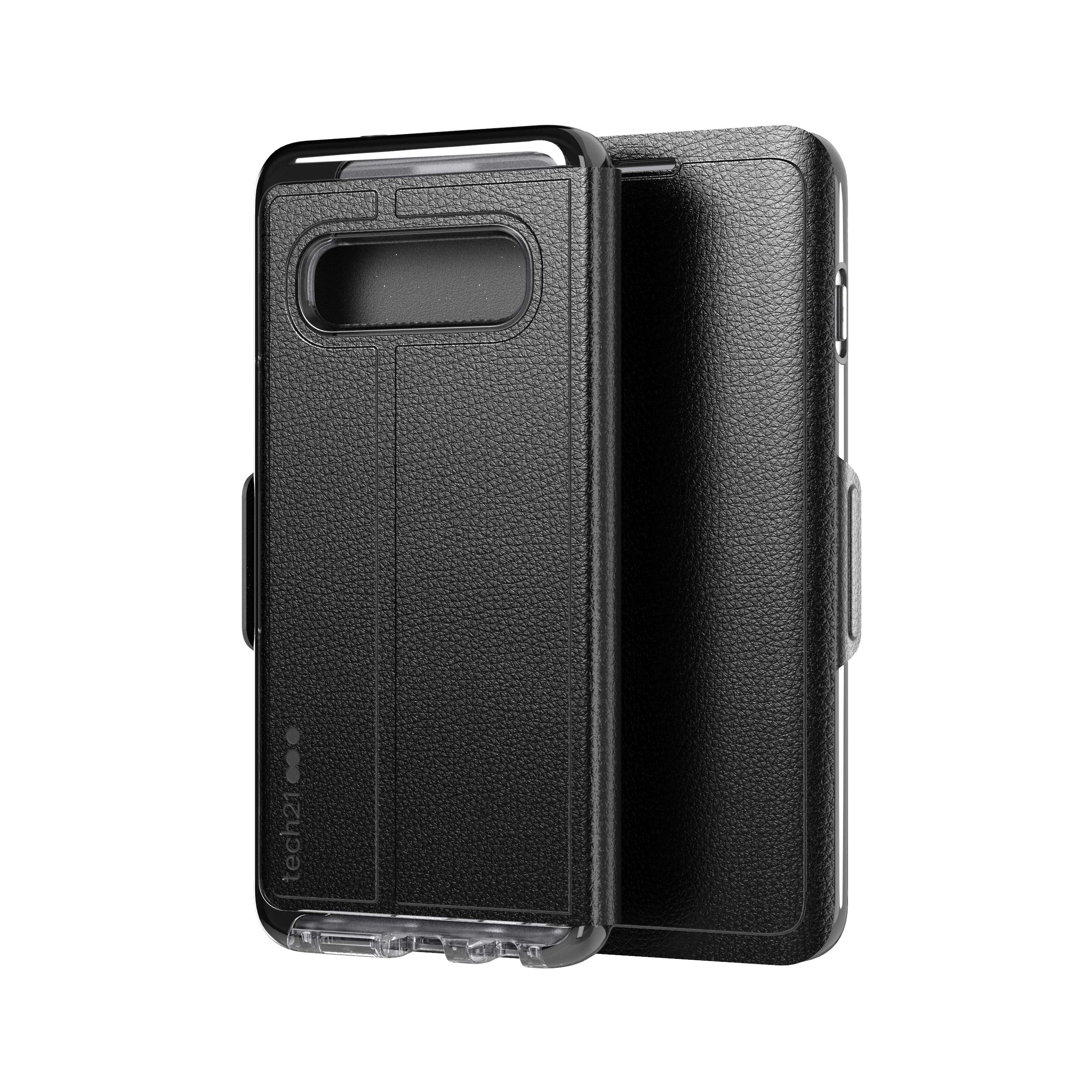 tech21 Protective Wallet Case for Samsung Galaxy S10 Magnetic Closing Cover with Card Storage - Evo Wallet - Black