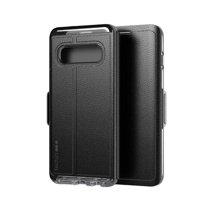 tech21 Protective Wallet Case for Samsung Galaxy S10 Magnetic Closing Cover with Card Storage - Evo Wallet - Black