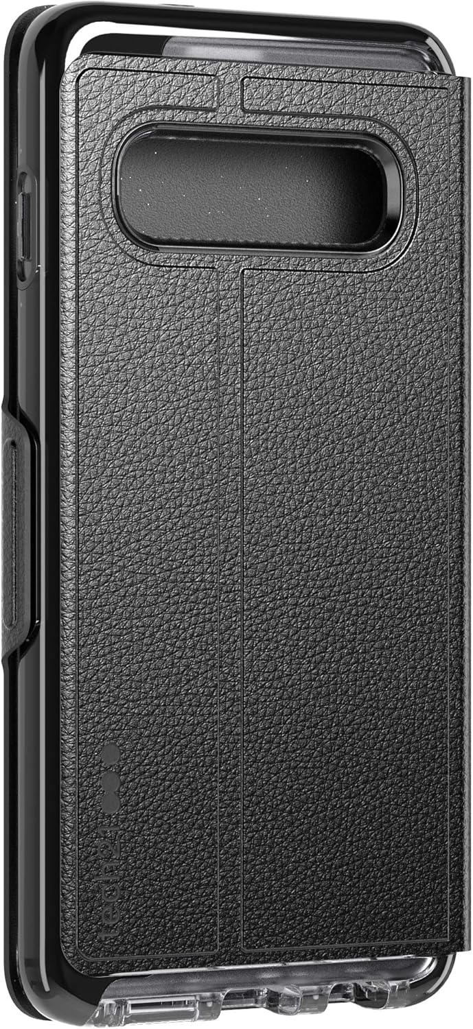tech21 Protective Wallet Case for Samsung Galaxy S10 Magnetic Closing Cover with Card Storage - Evo Wallet - Black