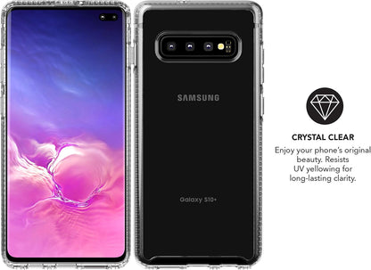 Tech 21 Protective Samsung Galaxy S10 Plus Case Ultra Thin Back Cover with BulletShield Protection - Pure Clear - Transparent