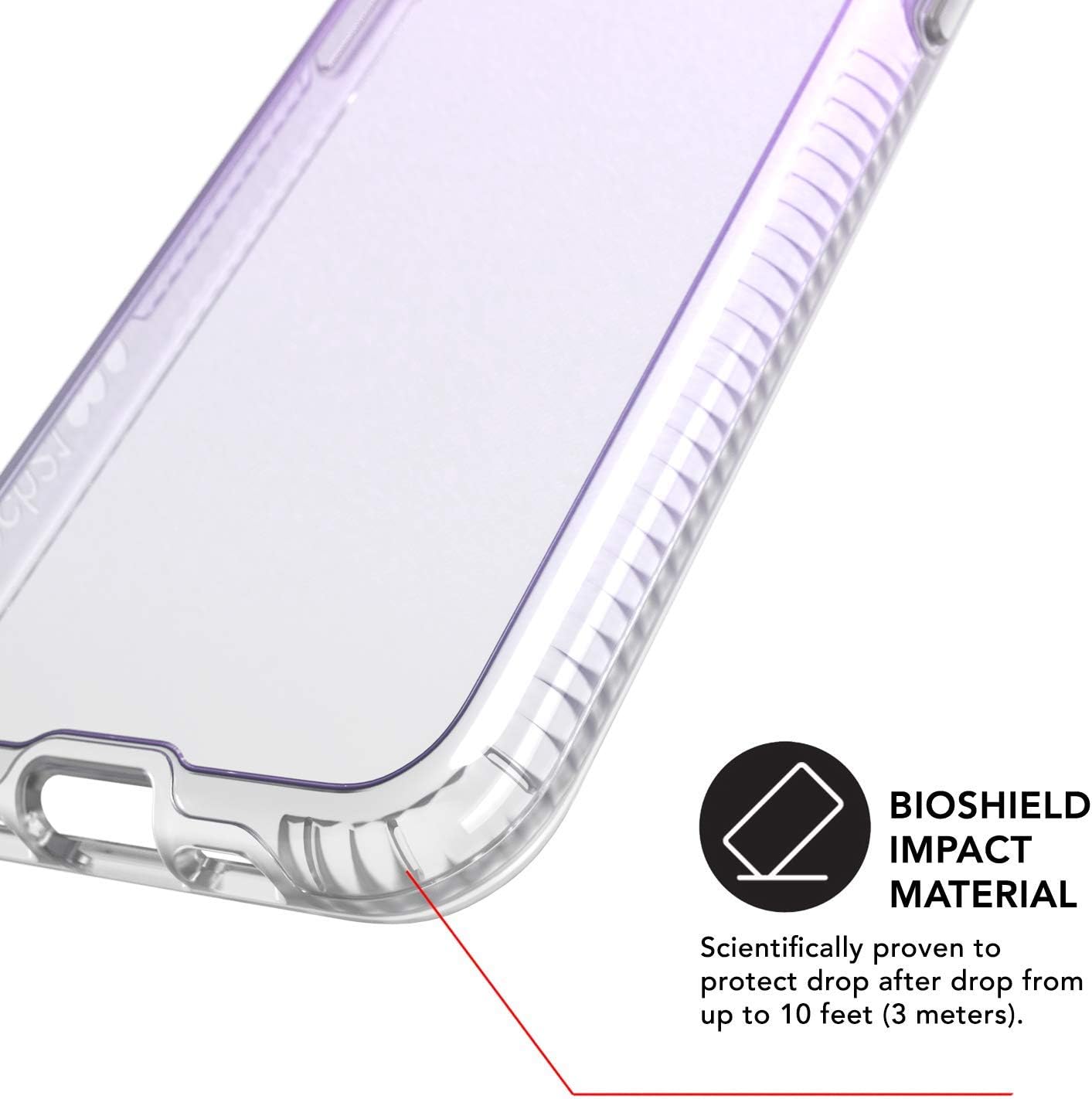 Tech21 Protective Apple iPhone 11 Pro Case Ultra-Thin Iridescent Back Cover with BulletShield - Pure Shimmer - Pink
