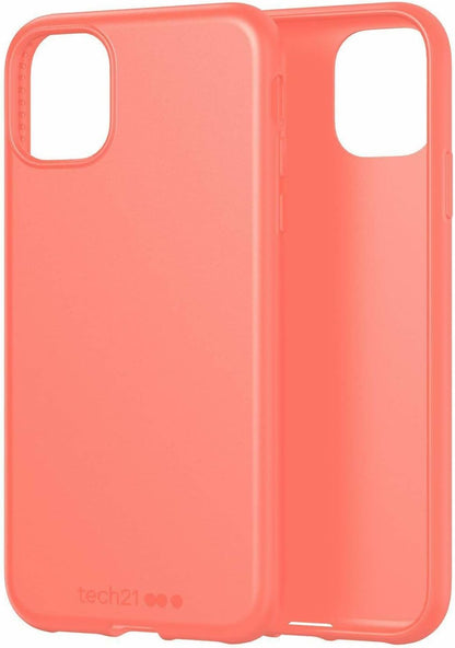 Tech21 Studio Colour Apple iPhone 11 Pro, Lightweight Thin Protective Hardshell Cover - Coral
