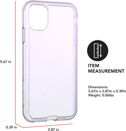 Tech21 Protective Apple iPhone 11 Case Ultra-Thin Iridescent Back Cover with BulletShield - Pure Shimmer - Pink