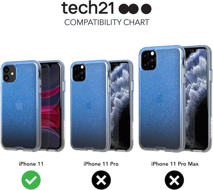 Tech21 Protective Apple iPhone 11 Case Ultra-Thin Iridescent Back Cover with BulletShield - Pure Shimmer - Pink