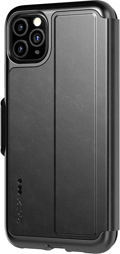 Tech21 Protective Wallet Case for Apple iPhone 11 Pro Max Magnetic Closing Cover with Card Storage - Evo Wallet - Black