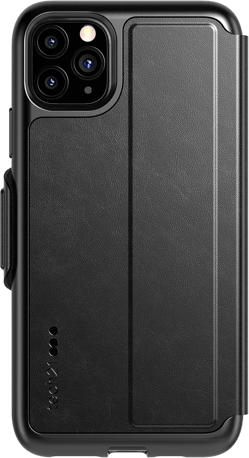 Tech21 Protective Wallet Case for Apple iPhone 11 Pro Max Magnetic Closing Cover with Card Storage - Evo Wallet - Black