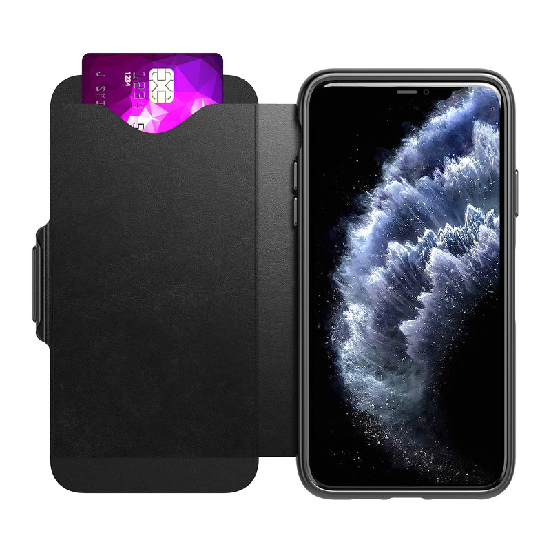 Tech21 Protective Wallet Case for Apple iPhone 11 Pro Max Magnetic Closing Cover with Card Storage - Evo Wallet - Black