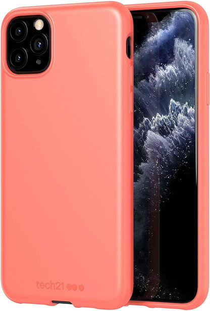 Tech21 Studio Colour Apple iPhone 11 Pro Max, Lightweight Thin Protective Hardshell Cover - Coral