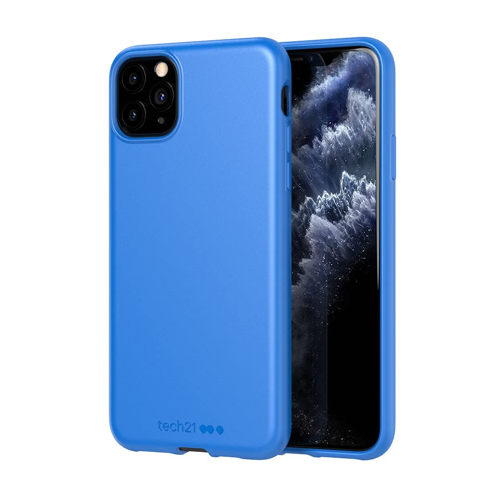 Tech21 Studio Colour Apple iPhone 11 Pro Max, Lightweight Thin Protective Hardshell Cover - Cornflower blue Cornflour Blue