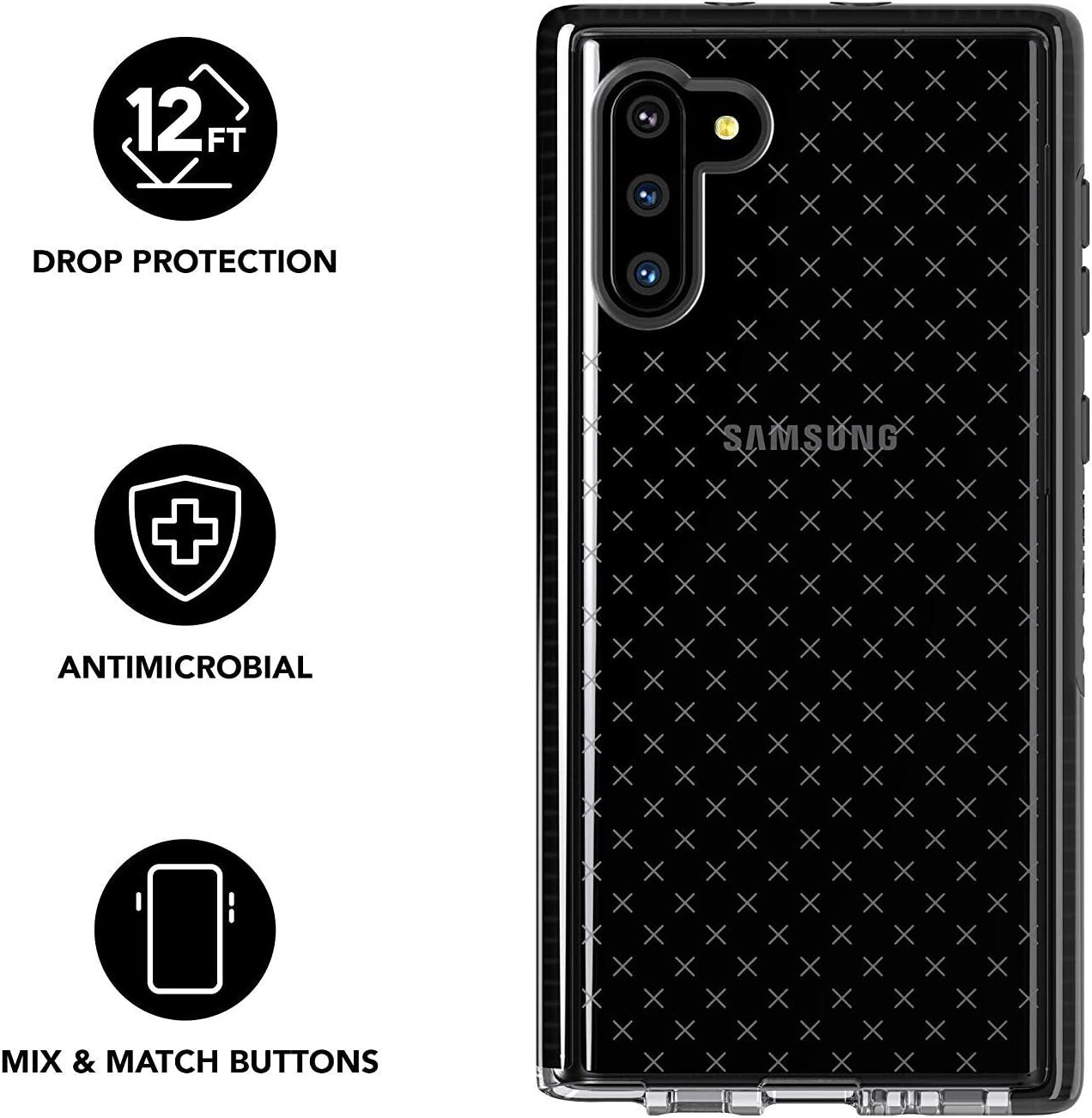 Tech21 Evo Check - Samsung Galaxy Note10 / Samsung Galaxy Note10 5G Protective Phone Case - Black Note10 Black
