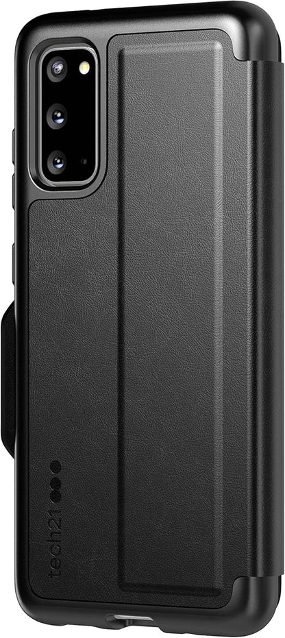 tech21 EvoWallet Phone Case for Samsung Galaxy S20 with Card Storage 3.6 Meter Drop Protection, Black - 6.2 inches
