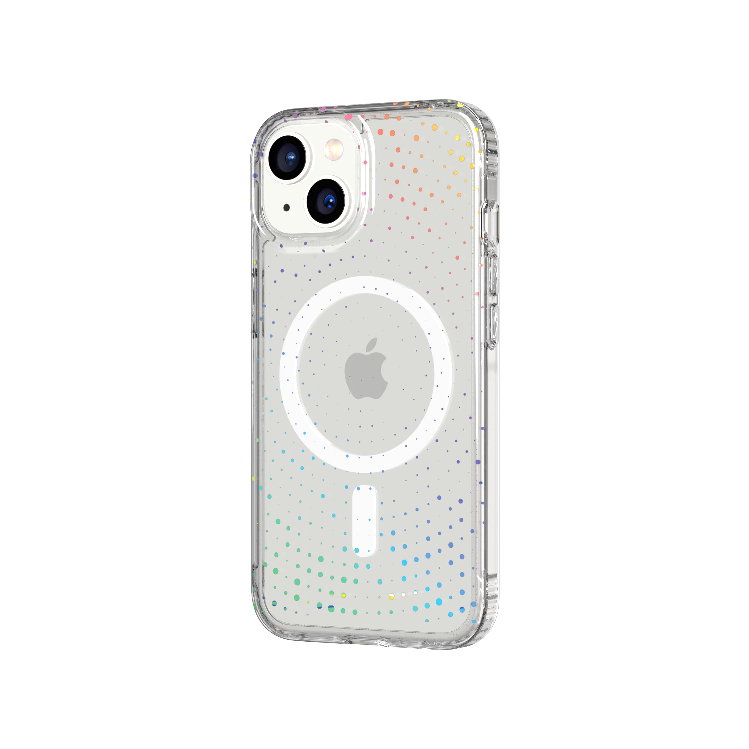 Tech21 Evo Sparkle hoesje voor iPhone 14 - Geschikt voor MagSafe - Standaard telefoonhoesje - TPU materiaal - Transparant/Holografisch Glitter - Onafhankelijk bewezen valbescherming: 3.6m