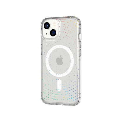 Tech21 Evo Sparkle hoesje voor iPhone 14 - Geschikt voor MagSafe - Standaard telefoonhoesje - TPU materiaal - Transparant/Holografisch Glitter - Onafhankelijk bewezen valbescherming: 3.6m