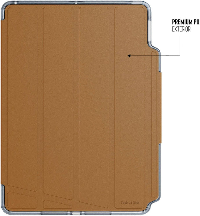 Tech21 EvoFolio case for iPad 7th/8th/9th Gen - Impact Protection, iPad case with Multi-Angle Viewing, Wake/Sleep Cover - Tan