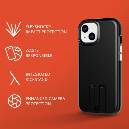 Tech21 Evo Crystal Kick case for iPhone 15 - Compatible with MagSafe - Impact Protection Case - Obsidian Black