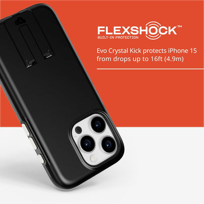 Tech21 Evo Crystal Kick case for iPhone 15 Pro - Compatible with MagSafe - Impact Protection Case - Obsidian Black