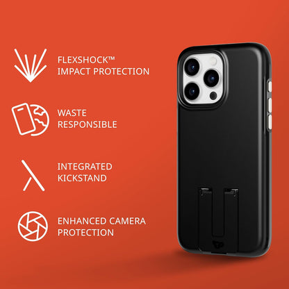 Tech21 Evo Crystal Kick case for iPhone 15 Pro Max - Compatible with MagSafe - Impact Protection Case - Obsidian Black