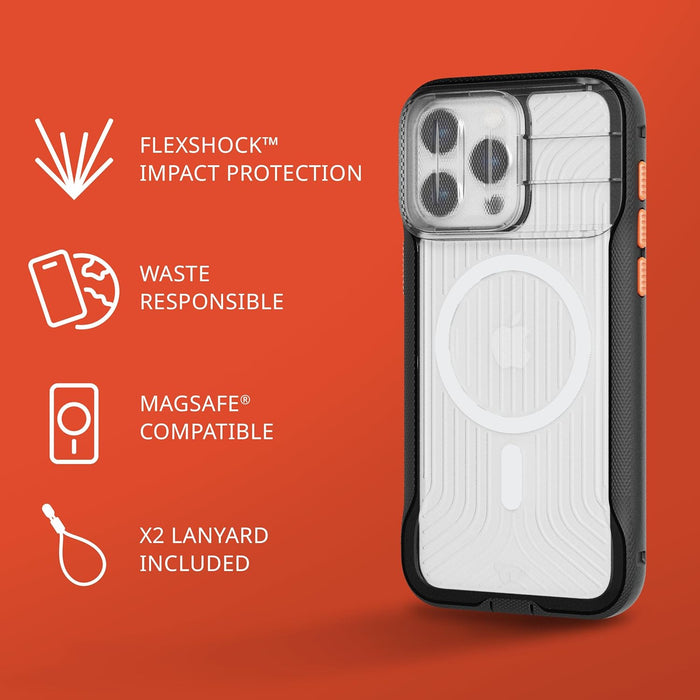 tech21 Evo Max case for iPhone 15 Pro Max - Compatible with MagSafe - Impact Protection Case - Lanyards included - Active Black