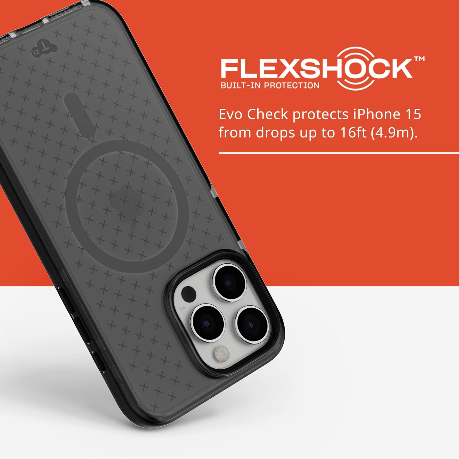 tech21 Evo Check case for iPhone 15 Pro Max - Compatible with MagSafe - Impact Protection Case