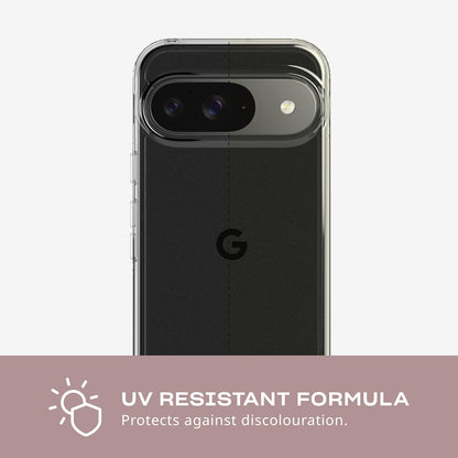 Tech21 EvoClear Hoesje voor Goole Pixel 9/9 Pro - slagbescherming - valbescherming - anti-vergeling - transparant hoesje