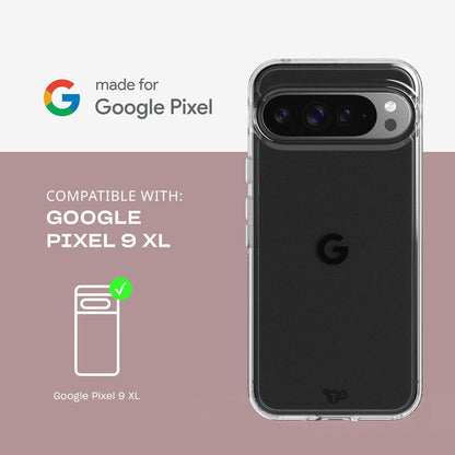 Tech21 EvoClear Hoesje voor Google Pixel 9 Pro XL - Bescherming tegen stoten - Anti-vergeling - Transparant Hoesje