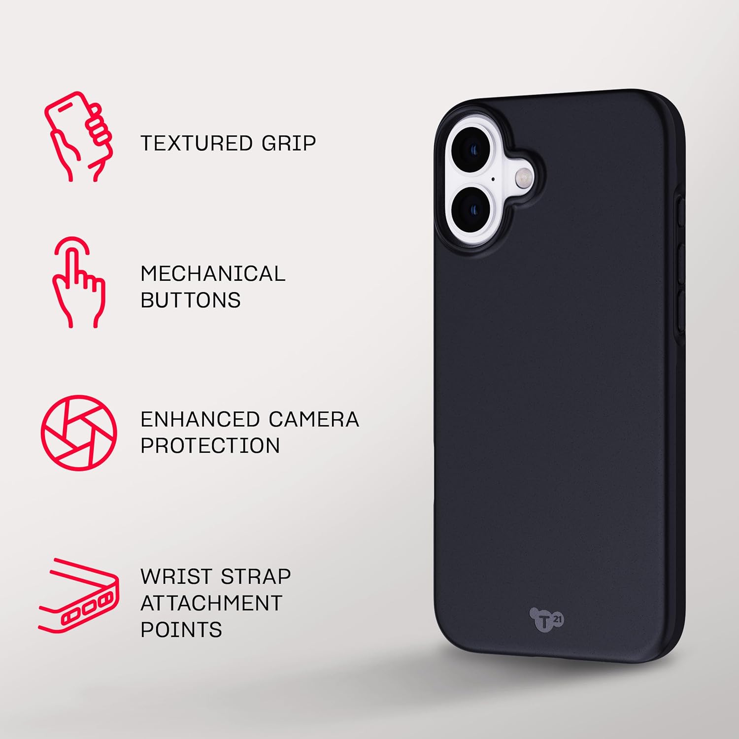 Tech21 EvoLite voor iPhone 16 Plus Ultra Thin - Impact Protection Case - in Zwart