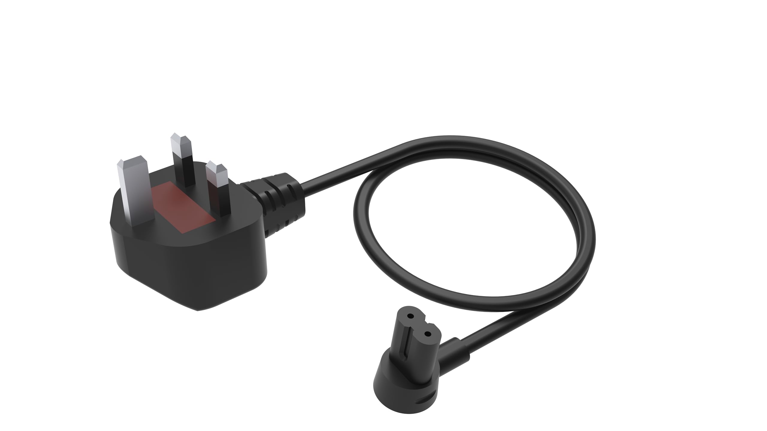 Flexson Short Power Cable 0.35m for SONOS ERA 100 and 300, RAY, ARC, SUB (GEN 3), SUB-mini, AMP, BEAM, PLAY BASE, PLAY5 (GEN 2) Black