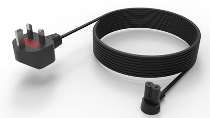 Flexson 5m Power Cable for SONOS ERA 100 and 300, RAY, ARC, SUB (GEN 3), SUB-mini, AMP, BEAM, PLAY BASE, PLAY5 (GEN 2) Black