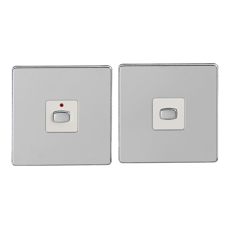 MiHome Smart Polished Chrome 1 Gang Light Switch (Two-way)