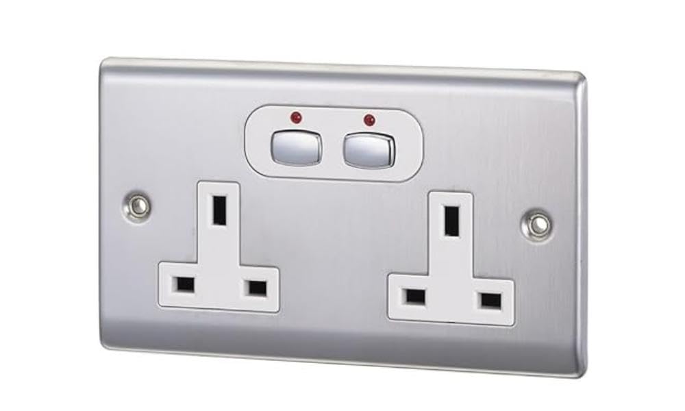 Energenie MiHome Smart 6MM 2 Gang Power Socket - Steel