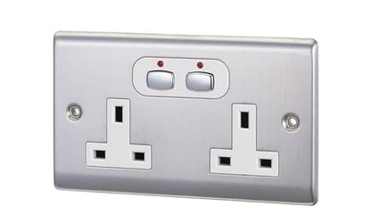 Energenie MiHome Smart 6MM 2 Gang Power Socket - Steel