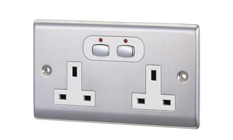 Energenie MiHome Smart 6MM 2 Gang Power Socket - Steel