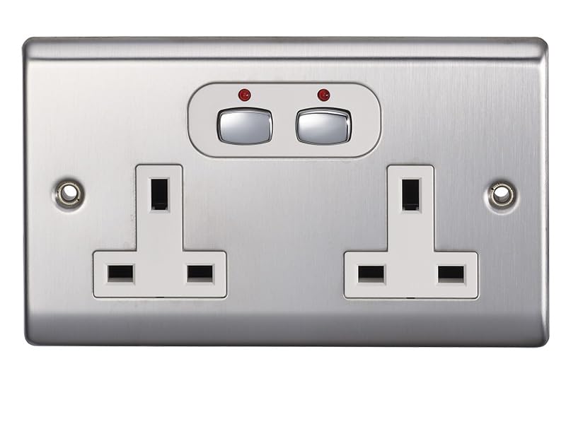Energenie MiHome Smart 6MM 2 Gang Power Socket - Steel