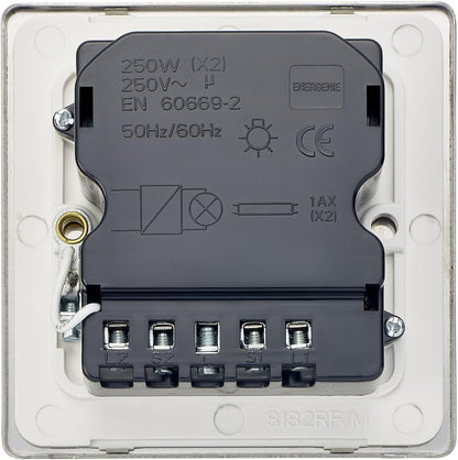 MiHome Smart Brushed Steel 2 Gang Light Switch