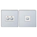 MiHome Smart Polished Chrome 2 Gang Light Switch (Two-way)