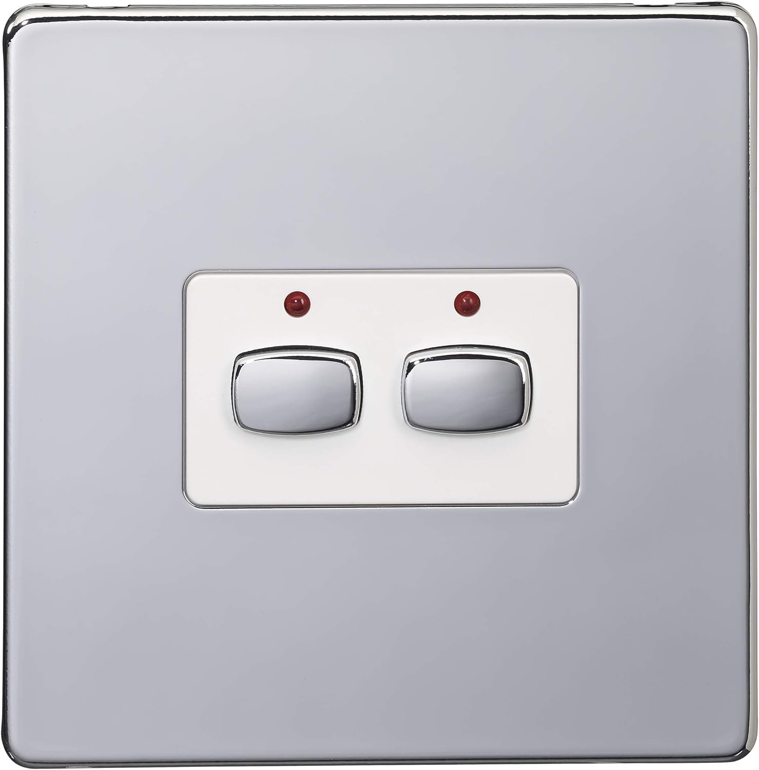 MiHome Smart Polished Chrome 2 Gang Light Switch (Two-way)