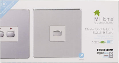 MiHome Smart Polished Chrome 2 Gang Light Switch (Two-way)