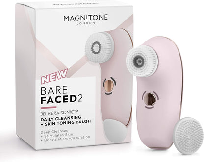 Magnitone BareFaced 2 Daily Cleansing and Skin Toning Brush - Pink