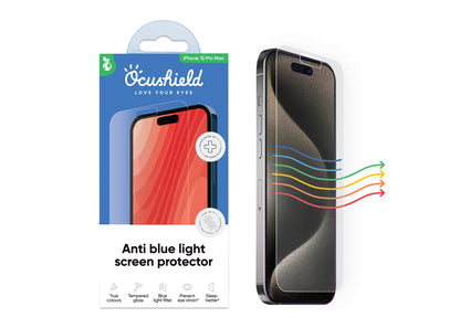 Ocushield Anti Blue Light, Tempered Glass Screen Protector for iPhone (iPhone 15 Pro Max)