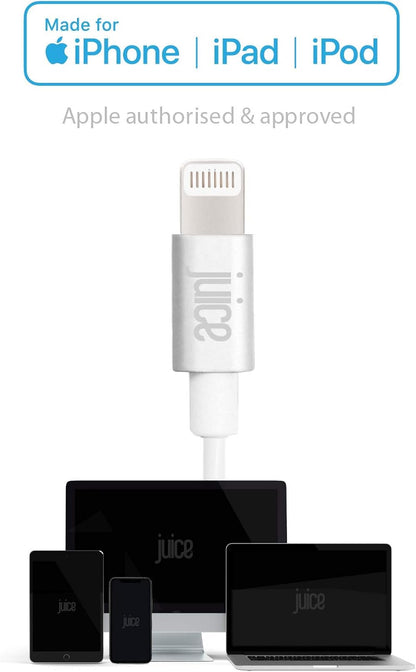 Juice 1m Apple Lightning Cable. USB to Lightning iPhone Charger Cable, MFI Certified Apple Charger Cable. Long, Durable iPad Charger Cable & iPhone Cable (Aqua