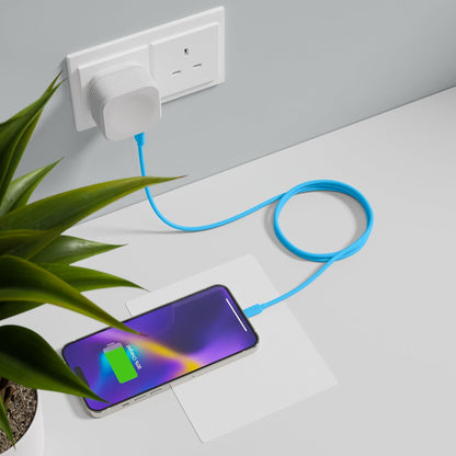 Juice 1m Apple Lightning Cable. USB to Lightning iPhone Charger Cable, MFI Certified Apple Charger Cable. Long, Durable iPad Charger Cable & iPhone Cable (Aqua