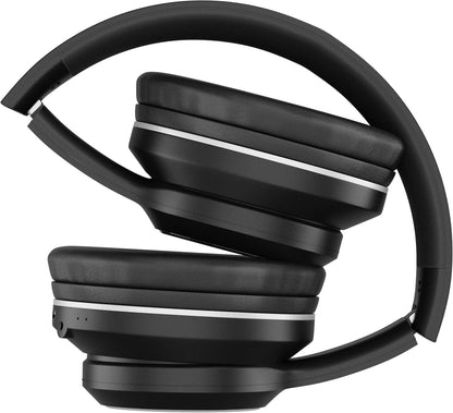 Juice Cans Go Wireless Headphones - Bluetooth, 16 Hours Playtime, 2.5 Hour Charging Time, Foldable Frame, On Body Controls, AUX For Wired Play (Black