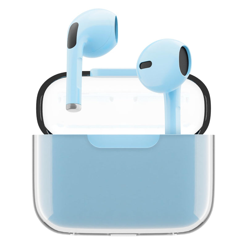 Juice Wireless Earphones, Pick 'N' Mix Bluetooth Earbuds with Earphones Wireless Charging Case & USB C Cable. Touch Control Earpods with 10m Bluetooth Range & 20 Hours Playback (Blue